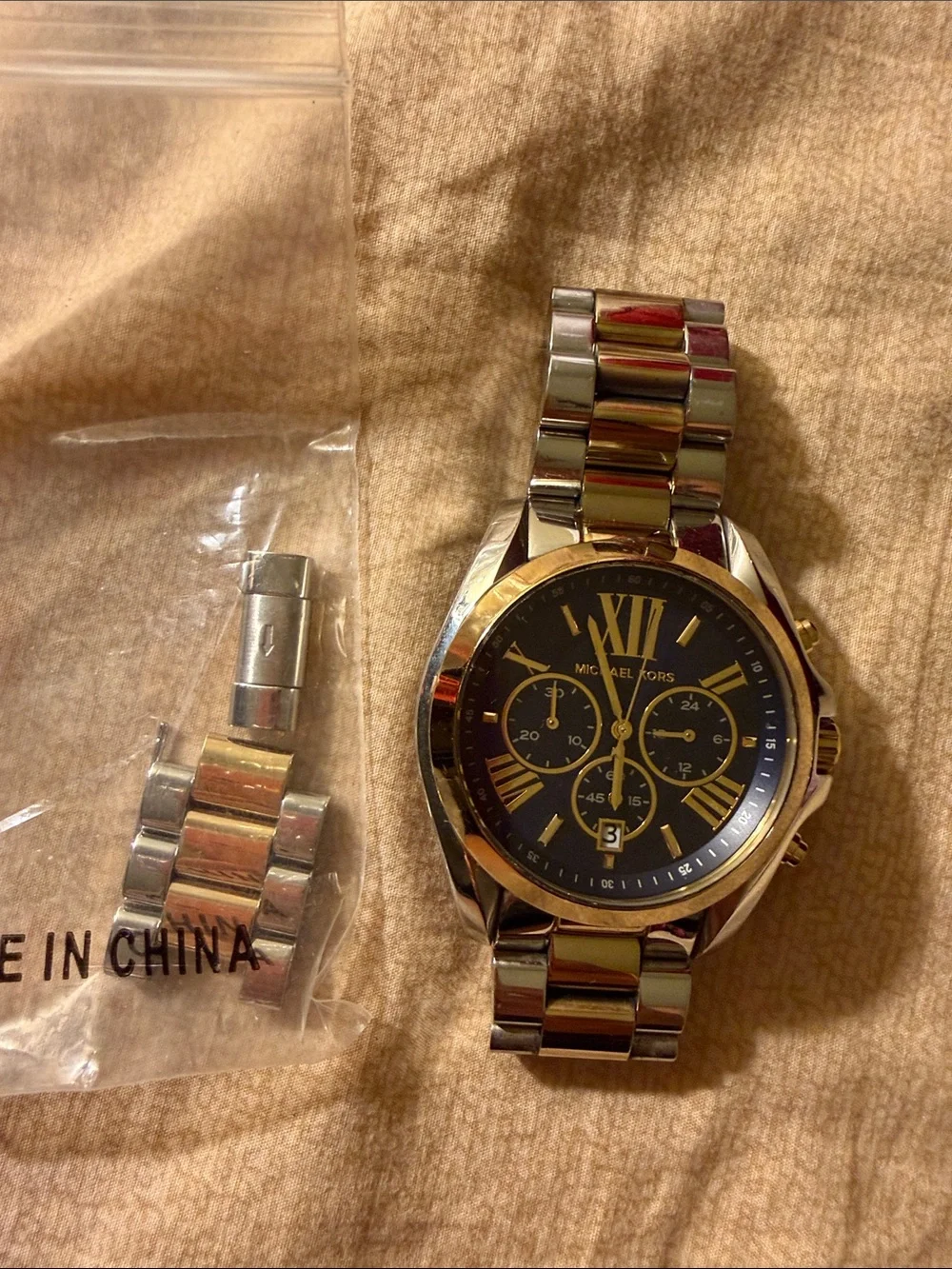 Michael Kors Men's Two-Tone Gold and Black Chronograph Watch